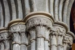 Llanidloes, St Idloes Church, Beautifully carved nave capitals from Abbey Cwm Hir