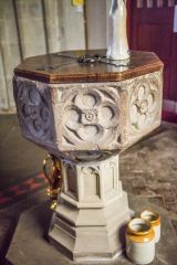 Llanidloes, St Idloes Church, The octagonal font