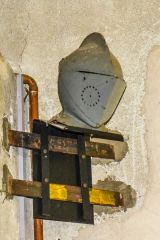 Llanidloes, St Idloes Church, 16th century knight's helmet