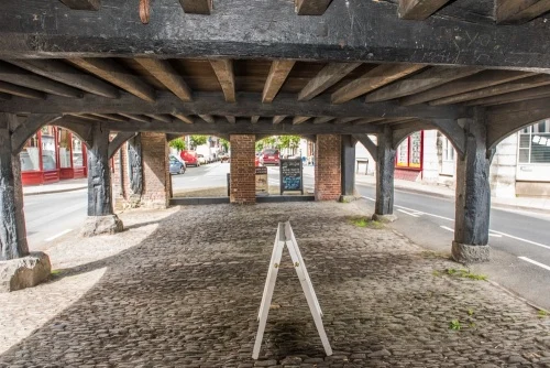 The cobbled market area