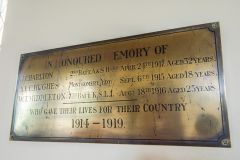 Memorial plaque to three WWI soldiers