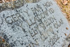 Welsh inscription beside the path