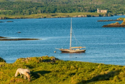 Loch Dunvegan with the castle beyond