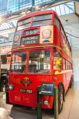 A traditional double-decker London bus