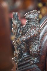 Bear and ragged staff bench end carving