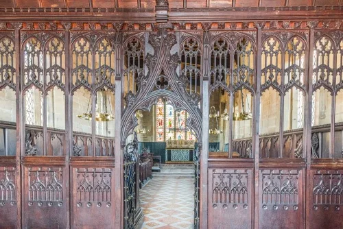 The chapel's beautiful Victorian screen