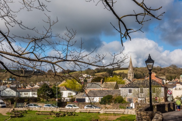 Lostwithiel from the east bank of the River Fowey