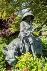 Oriental statue in the formal gardens