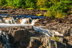 A closeup of the falls