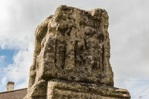 The east face 'Descent from the Cross' carving