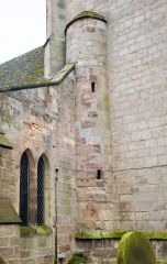 The unusual external stair turret