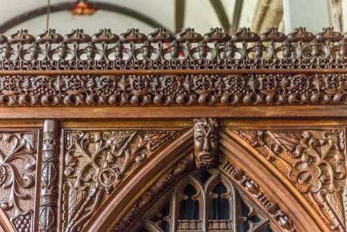 Carving detail, 16th-century screen