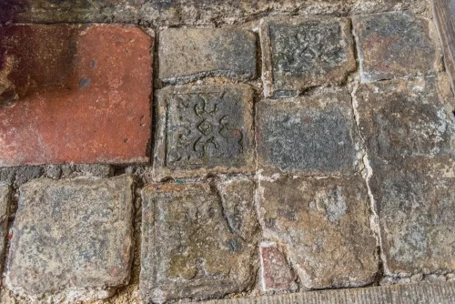 15th-century tiles in the Lady Chapel
