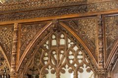 The beautifully carved Tudor screen