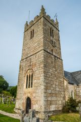 The 14th-century west tower