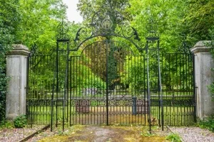 Ornate gates to Luton Hoo Hotel