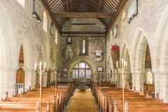 The church interior, looking west