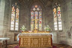 Madley Church, The high altar and east windows