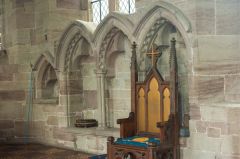 Madley Church, The triple seat sedilia and piscina