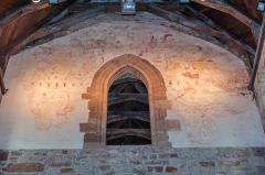 Madley Church, 14th c wall paintings, chancel arch