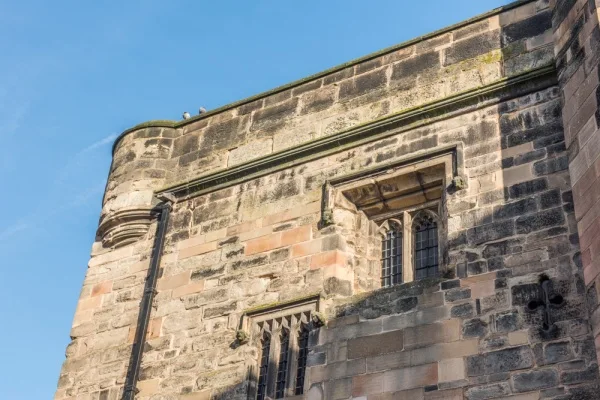 15th-century windows over the archway