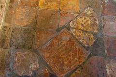 Medieval floor tiles by the rood stair