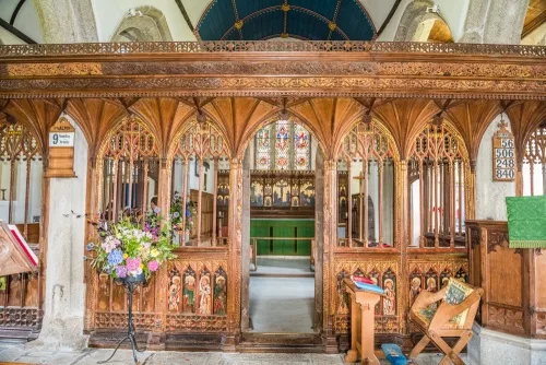 The outstanding painted rood screen, circa 1500