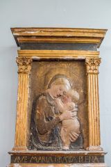 15th century Italian stucco carving of the Virgin and Child