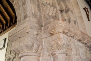 The chancel arch capitals