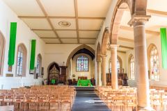 The plainly decorated north aisle
