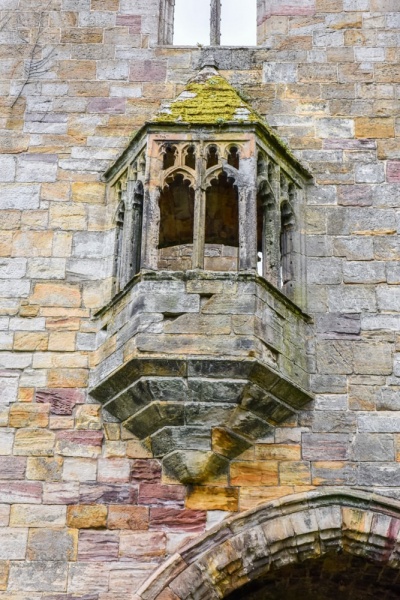 A projecting oriel window