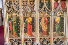 Painted figures of saints on the screen base
