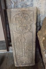 A floriated grave slab