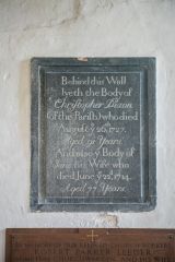 Christopher Dixon memorial, 1727