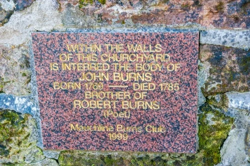 Memorial to John Burns, Robert Burns' younger brother