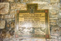 Mawgan-in-Meneage Church, Major Pelly-Clarke memorial brass, 1882