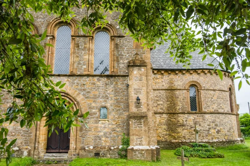 The Neo-Norman church exterior