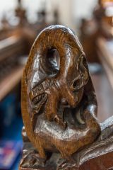 Another view of the dragon bench end
