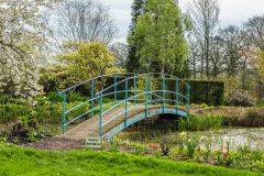 A picturesque bridge by the Monet Pond