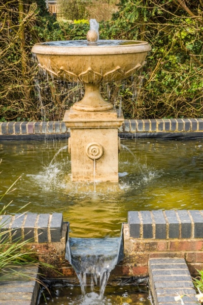 A fountain in the formal garden