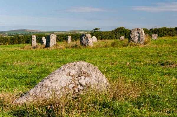 The stone circle from the eastern outlier stone