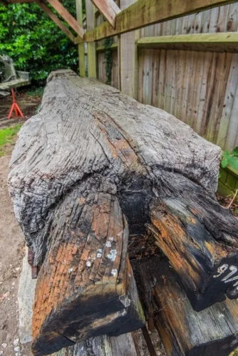 The 18th-century axle tree, or main horizontal shaft