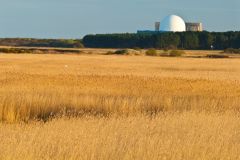 Sizewell Power Station across the mere