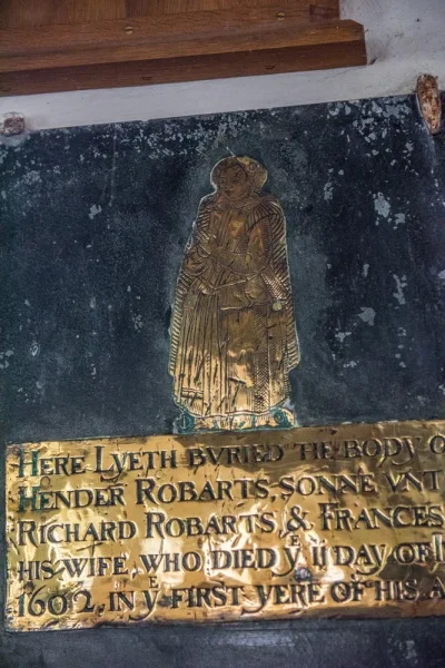 Hender Robarts brass, 1602