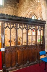 The 14th-century wooden screen