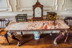 Mompesson House, An ornate marble table in the entrance hall