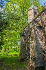 South wall and brick buttresses