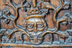 A Green Man carving in All Saints Church