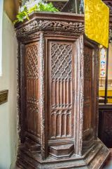 The richly carved pulpit