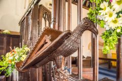 The rare wooden eagle lectern in All Saints Church